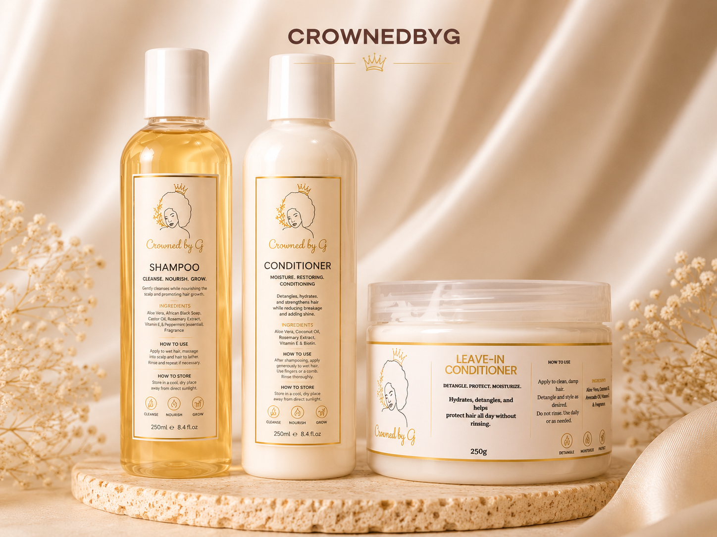 Glory Bundle (Shampoo + Conditioner + Leave-In Conditioner)